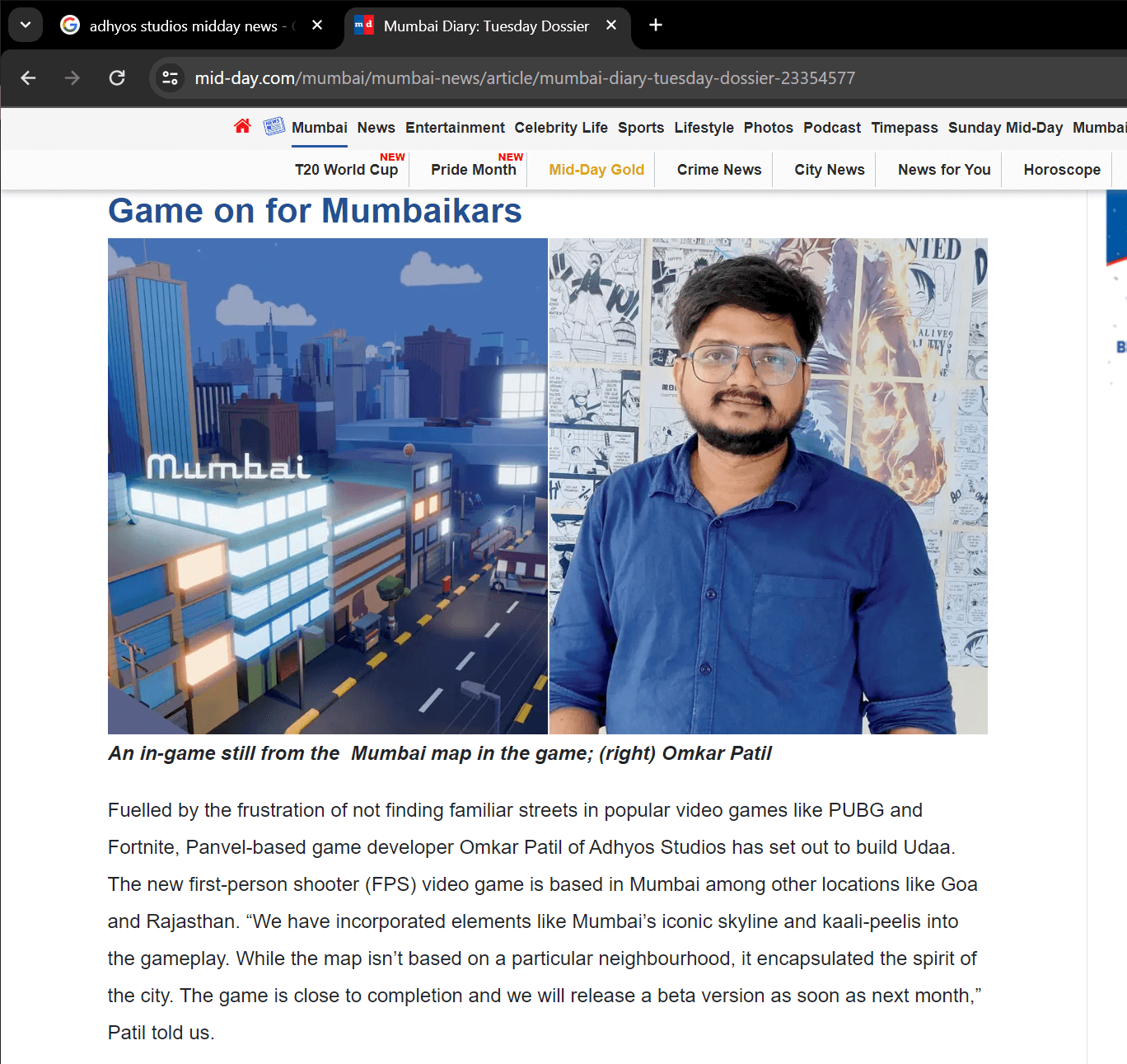 Adhyos Studios Featured in Mid-Day: A Proud Moment for Our Team!